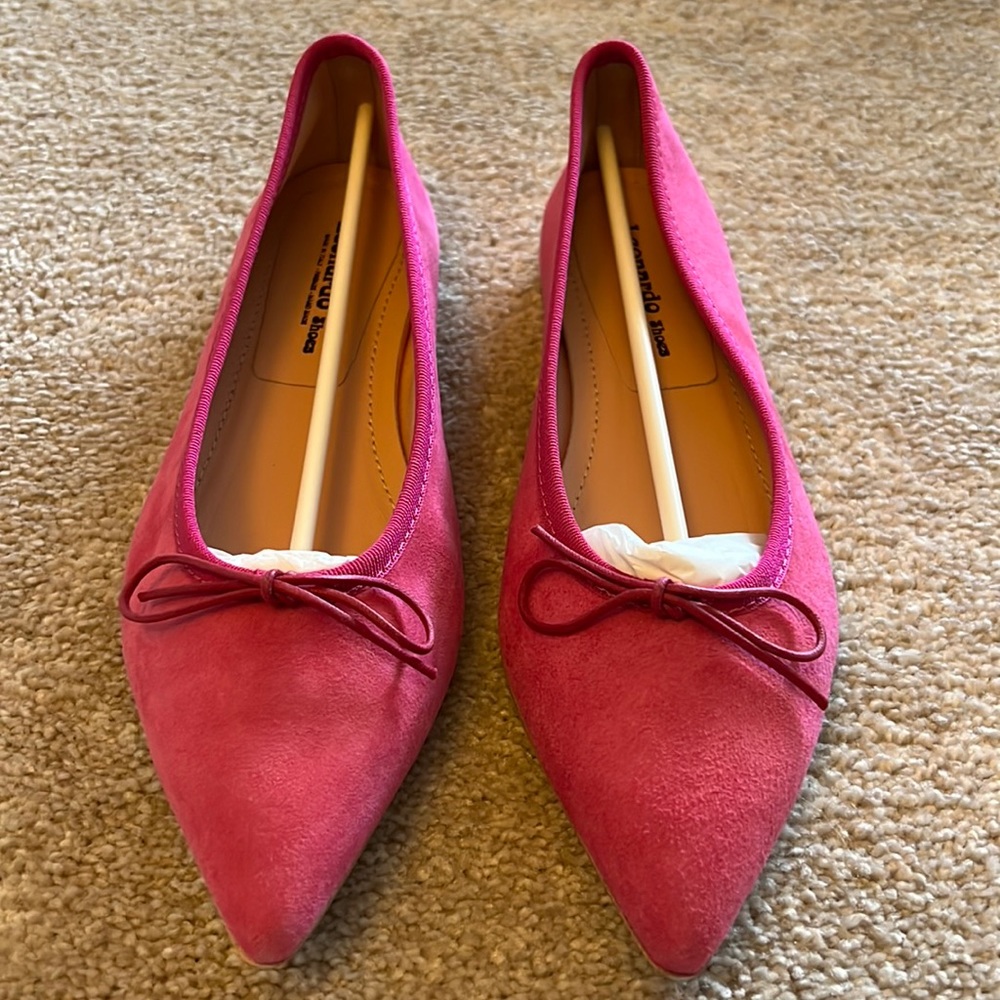 Leonardo Italian Handmade Suede Leather Ballet Flats
